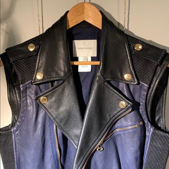 Leather Pierre Balmain Vest - Picture 4 of 8